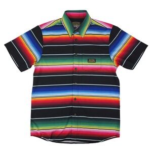 Dixxon The Serape Shirt Mens Medium Multi Color Stripe Short Sleeve D-Lite Blend